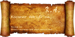 Kocsner Adriána névjegykártya